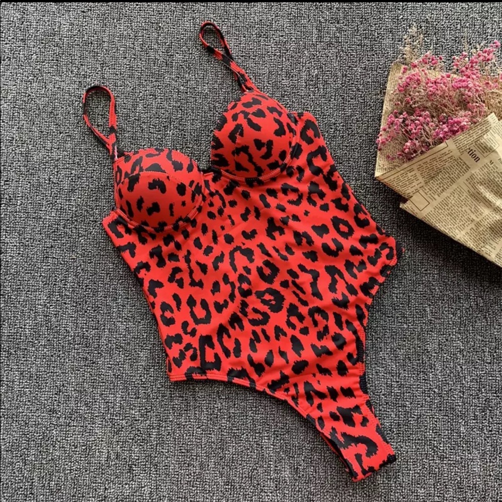 Cheetah One-piece High Cut Bathing Suit Swimsuit